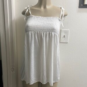 White Smocked Women's Top